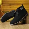 Zapatos de hombre de venta caliente transfronterizos, botines Chelsea de moda para hombre, zapatos casuales de caña alta para hombre, zapatos formales de negocios con cordones en stock