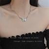 Collar con colgante de mariposa con degradado colorido y viento frío para mujer, estilo nicho de alta sensibilidad, dulce y elegante, cadena de clavícula con estilo de celebridad de Internet.