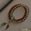 Pulsera de Sandalo Verde Argentino de 8mm con Doble Bucle para Hombres y Mujeres, Cuentas Budistas de Sandalo, Cuentas de Oración, Artículo Cultural, Regalo al por Mayor