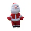 Disfraz de mascota de dibujos animados de Papá Noel, Muñeco inflable de rendimiento de panda navideño, Accesorios interactivos de calentamiento para centros comerciales al aire libre