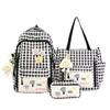 2025 Nueva Mochila Ins de Estilo Japonés Retro a Cuadros Femenina Estudiante de Secundaria Bolso Escolar Gran Capacidad Mochila Reductora de Carga Femenina