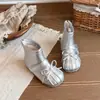Botas de Cuero para Niñas 2026 Otoño Nuevo Estilo Punta Dividida Lazo Retro Botines Cortos Estilo Coreano Versátil Estilo Ballet Botas Martin