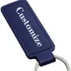 Chaveiro Quadrado Simples de Couro PU Transfronteiriço, Pingente de Couro Unissex, Argola de Chaveiro Suporta Impressão de Logo