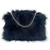 Bolso de Mano de Peluche Nuevo Europeo y Americano Transfronterizo Bolso de Axila de Piel Sintética Bolso de Hombro Bolso de Cadena Bolso Baguette Bolso de Noche