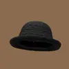 Sombrero Redondo de Ala Enrollada de Color Sólido para Mujer, Sombrero de Paja Transpirable Hueco para Playa de Verano, Sombrero de Pescador de Alta Gama
