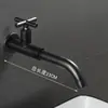 Grifo de Baño de Cobre Empotrado Estilo Ins Negro de 4 Puntos Extendido para Trapeador de Piscina Fría Única Cuenca de Baño Antiguo A prueba de Salpicaduras