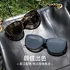 Gafas de Sol Estilo Nuevo Personalizadas de Marco Grande Ojo de Gato para Mujer, Estilo High-End Old Money, Efecto Adelgazante para Caras Grandes, Estilo Callejero, Gafas de Sol con Protección UV