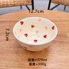 Crema Pareja Enamorada Vajilla de Cerámica Color Bajo Cubierta Hogar Platos de Arroz Alto Color Tazón de Ensalada Plato Taza