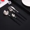 Juego de Cubiertos de Acero Inoxidable 410 Personalizado, Mango Plano, Vajilla Portuguesa, Cuchillo para Filete Occidental, Tenedor y Cuchara para Postre y Ensalada