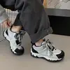 Zapatillas de papá finas para mujer, estilo ins con bloques de color, deportivas casuales para correr, de malla transpirable de moda, modelo otoño 2026
