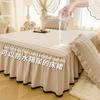 Falda de cama impermeable a prueba de orina de una sola pieza 1.5 metros 1.8 cama con falda color sólido algodón antipolvo protección de colchón antideslizante cubrecama