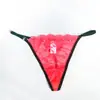 Tanga de encaje para mujer europeo y americano de cintura baja deportivo para cadera con entrepierna alta moda metal ropa interior cinturón delgado pantalones T sexys