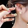 Pendientes colgantes de borlas de diamantes superbrillantes con flores de mariposa de moda simple nueva para damas sin agujeros en las orejas al por mayor