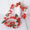 Colgante de pared artificial de vid de flor de ciruelo triangular para interior, guirnalda de plantas verdes para techo, decoración de arco de boda, vid de flores, flores artificiales