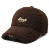 Gorra de Béisbol de Lana de Cordero Transfronteriza para Hombres y Mujeres, Cálida para Otoño e Invierno, Gorra de Pato Bordada, Moderna y Versátil, Gorro de Felpa para Exteriores, de Moda