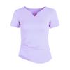 Nuevos Tops Deportivos Ajustados de Estilo Europeo y Americano para Mujer, de Manga Corta, Sexys, Ajustados, Ropa de Fitness, Camisetas de Yoga de Secado Rápido