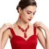 Conjunto de Joias Colar Brincos Pedra Preciosa Cristal Cross Mais Vendido Europeu Americano Luxo Banquete Acessórios de Noiva Fornecimento Direto da Fábrica