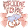 Globo de Letras Dorado 'Bride to Be' de 16 pulgadas, Globo de Anillo de Diamante, Suministros de Decoración para Fiesta de Bodas