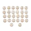 Cuentas Redondas Perforadas con Letras de Aleación Gota de Aceite Colgante 26 Letras Inglesas Colgante para Pendientes de Gota de Aceite DIY