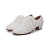 Zapatos de Encaje de Nuevo Estilo para Maestro Blanco Suelas de Plástico para Exterior Zapatos para Baile Cuadrado Zapatos para Práctica de Baile Suaves para Mujer Tacón Alto Sunderman Dance