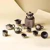 Juego de Tazas de Té de Arcilla Negra Arena Púrpura Chapado en Plata, Taza Maestra de Cerámica, Taza Personal de Gama Alta para Té, Taza de Degustación de Té, Juego de Té Kung Fu