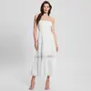Vestido Sexy de Novo Estilo Europeu e Americano Transfronteiriço Vestido de Alça Fina Vestido Ombro a Ombro Costas Vazadas com Cadarço Vestido Longo Sem Costas Tamanho Plus