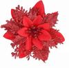 Pó Dourado Flor de Natal Decorações de Árvore de Natal Acessórios Enfeites Guirlanda de Natal Decoração de Natal Cabeça de Flor Flores Artificiais Atacado