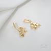 Retenção de cor forte Pacote de cobre 14K ouro real meio furo talão galho de árvore folha pingente artesanal diy pérola jóias vazio titular acessórios