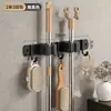 Soporte para Mopa de Acero Inoxidable, Gancho para Mopa sin Taladro, Estante de Almacenamiento para Escobas Montado en la Pared, Estante para Mopas de Baño