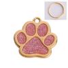 Aleación de Zinc Collar para Mascotas Etiqueta Grabado Láser Rosa Brillante Dorado Huella de Pata Etiqueta para Perro Joyería Colgante Placa de Nombre