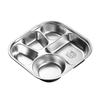 Plato de Cena de Acero Inoxidable 304 con Tapa para Adulto Caja de Comida para Personal de Tres Compartimentos para Estudiantes Escolares Plato de Comida Rápida Shihuai