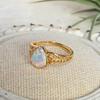 Anillo de plata esterlina 925 con piedra ópalo para mujer, estilo ins nicho de alta gama, anillo de lujo ligero que no se desvanece, anillo para dedo de comida, joyería al por mayor
