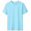 Camiseta de Manga Corta de Algodón Peinado CVC de 180 g, Cuello Redondo, Camisa Cultural Casual Lisa de Media Manga, Uniforme de Clase, Uniforme Escolar, Pedido Grupal