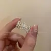 Anillo de Flor de Perla para Mujer DIY Lujo Ligero Gama Alta Ajustable Anillo Abierto para Dedo Índice Nuevo Estilo Minimalista Anillo de Moda