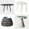 Mesa de Centro de Sofá de Pizarra para Exteriores Nórdico Mesa Auxiliar Redonda Ocio al Aire Libre Casa de Huéspedes Mimbre Balcón Sala de Modelos Silla de Mimbre