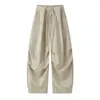 Pantalones Cargo Casuales Sueltos de Streetwear de Nicho para Mujer Caqui Cintura Alta Adelgazantes Nuevos Delgados Pierna Ancha Secado Rápido Pantalones Paracaidistas