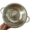 Cesta Coladora de Acero Inoxidable Multifuncional para Cocina Doméstica con Agujeros Finos, Grado Alimenticio, Engrosada, para Lavar Verduras y Cocer Arroz