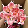 Flores Artificiais de PU, Lírios Calla Artificiais Realistas, Flores Artificiais para Decoração de Casamento, Decoração de Casa, Buquês de Flores de Mão, Flores Artificiais