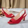 Sandalias de Cuero de Verano 2025 Talla Grande Estilo Europeo y Americano de Una Tira Cruzada Tacón Grueso Punta Abierta Tacones Altos Talla Wish43
