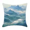 2024 nueva funda de almohada abstracta de montaña cian para cojín de cintura, sofá, mesita de noche, decoración del hogar, funda de cojín, venta al por mayor