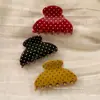 Presilha de Garra em Acetato Francês Toque de Luxo Formato de Leque Pequeno Bolinhas Fofa Presilha de Cabelo Coque Presilha Tubarão Pequena Presilha de Garra Acessórios de Cabelo Novo Estilo