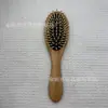 Pente de Massagem com Almofada de Ar em Madeira Natural com Dentes Arredondados Que Massageia o Couro Cabeludo Sem Puxar os Fios, Suavizando e Protegendo Instantaneamente os Cabelos, Adequado para Uso Doméstico