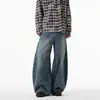 Jeans Retro Cool Americanos para Hombre Primavera y Otoño Nuevo Diseño de Nicho Pantalones Cimitarra Sueltos de Pierna Ancha Pantalones Largos