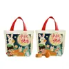 Bolsa de Tote para Empaque del Festival de Mediados de Otoño, Bolsa de Lona Lista para Usar, Nezha Ao Bing, Bolsa de Regalo para Pasteles de Luna Estilo Chino, Bolsa de Empaque para Postres y Repostería