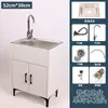 Fregadero de Cocina de Acero Inoxidable con Gabinete Integrado, Fregadero para Lavar Platos para Viviendas de Alquiler, Gabinete Sencillo de Madera Maciza con Fregadero Simple o Doble