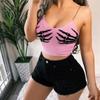 2023 nuevo transfronterizo Amazon europeo y americano top de tubo con estampado de camuflaje para mujer, con tirantes, ajustado, chaleco para ombligo para mujer