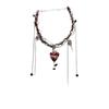 Estilo punk gota de aceite roja amor borla de cuero cadena clavicular personalidad temperamento europeo y americano dulce cool chica hot nicho collar