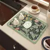 Alfombrilla Drenante de Cocina Estilo Pastoral Americano de Tierra de Diatomeas, Alfombrilla Absorbente de Secado Rápido para Encimeras de Cocina, Alfombrilla para Control de Agua de Vajilla, Alfombrilla de Aislamiento Térmico
