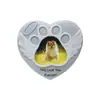 Nova Moldura de Foto para Animais de Estimação da Amazon Ornamento de Resina Lápide Marcador de Pedra Memorial para Animais de Estimação em Formato de Coração para Cães e Gatos