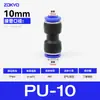Conector de Tubo de Ar Pneumático Azul Ângulo Reto PV4 Passante Redutor PG Plástico Engate Rápido Conector Rápido PU6/8/10/12